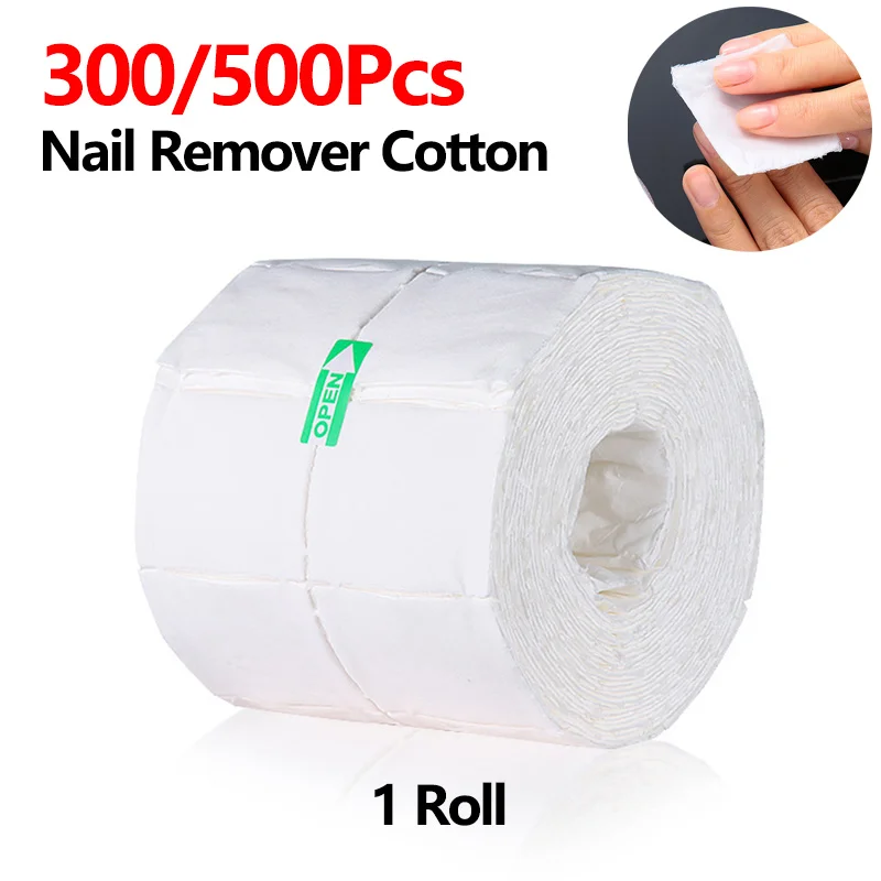 Nail Polish Remover Wipes 300/500pcs Disposable Lint-Free Soak Wipe Cotton Gel Polish Remove Nails Wraps