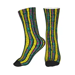 Vibrant Geometric Art Ankara Crew Socks - Adult Socks (9)