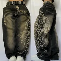 Y2K American New Fashion Tiger Print Loose Jeans Women High Street Harajuku Wind Trend Casual Joker High Waist Wide Leg Pants - Image 2