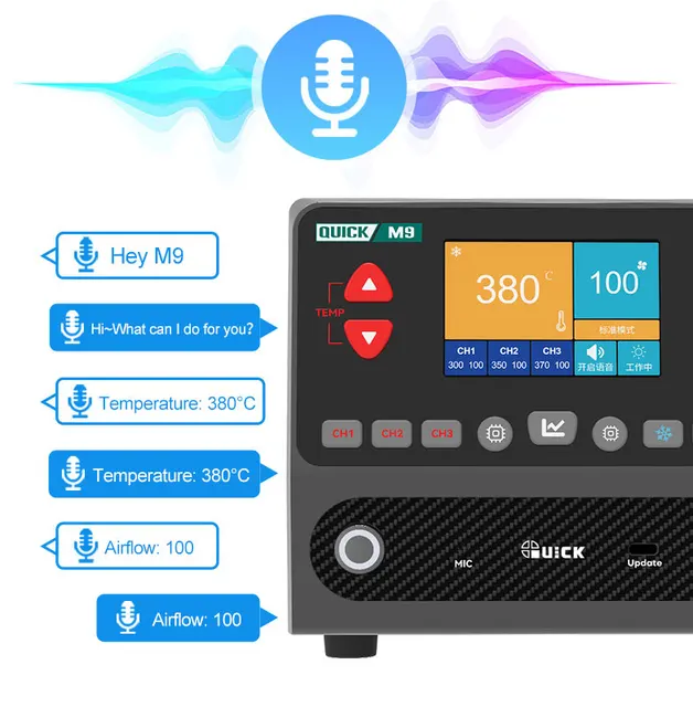 محطة هوت إير ذكية QUICK M9 – تحكم صوتي (Voice Control) و 9 قنوات تخزين 4