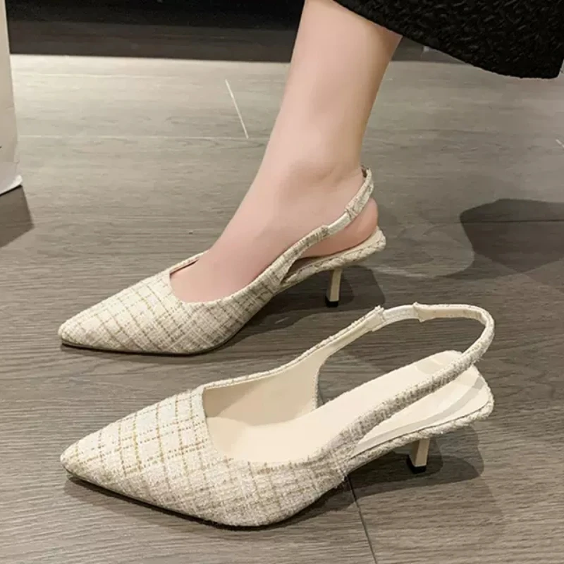 

Женские босоножки с острым носком, винтажные туфли на тонком каблуке, туфли на высоком каблуке, лето 2024