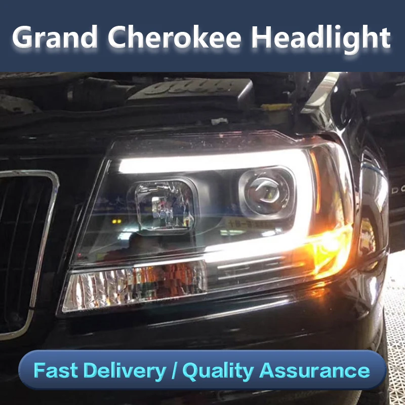 

Car Styling For JEEP Grand cherokee headlights For 1999-2004 LED head lamp Angel eye led DRL front light Bi-Xenon Lens