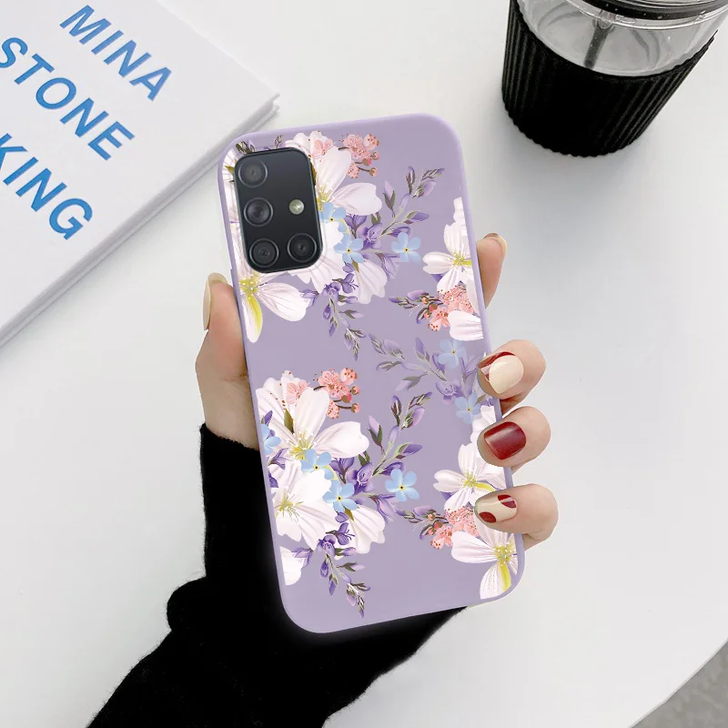 For Samsung Galaxy A71 A 71 4G Case Flower Coque For Samsung GalaxyA71 SamsungGalaxyA71 Dinosaur Animal Shockproof Bumper Cover samsung cute phone cover Cases For Samsung