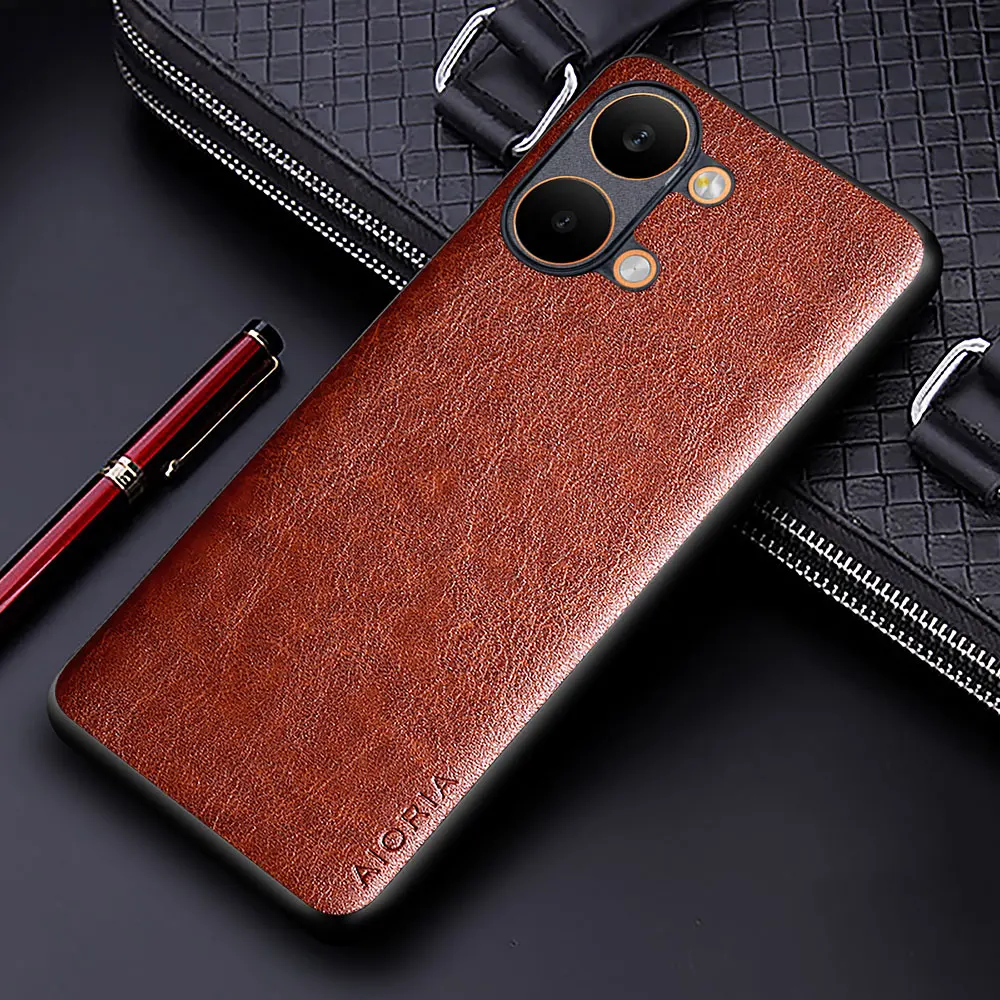 Premium PU Leather Phone Case - Business Solid Color Soft & Hard Protection