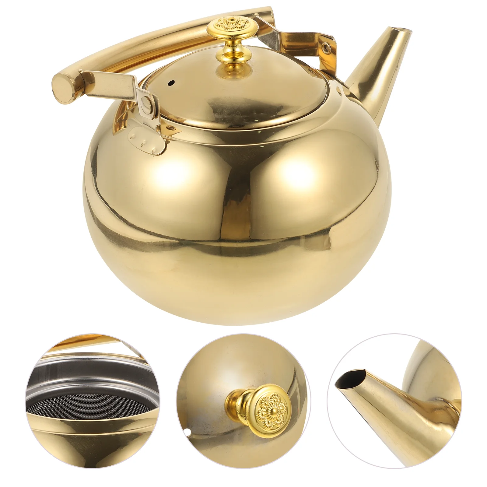 

Stainless Steel Tea Kettle 1.5L Stovetop Teapot with Infuser and Ergonomic Handle