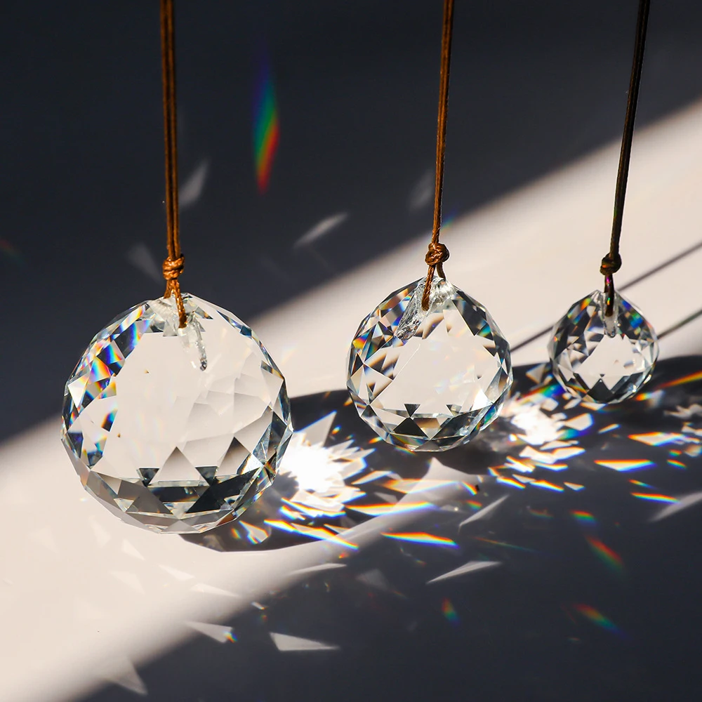 20/30/40MM Clear Crystal Feng Shui Lamp Ball Prism Rainbow Sun Catcher Wedding Decor Home Wedding Party Decoration Ornament