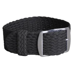 Nylon Fabric Woven Sport Watchband Strap - Universal Sizes - 16mm (Black)