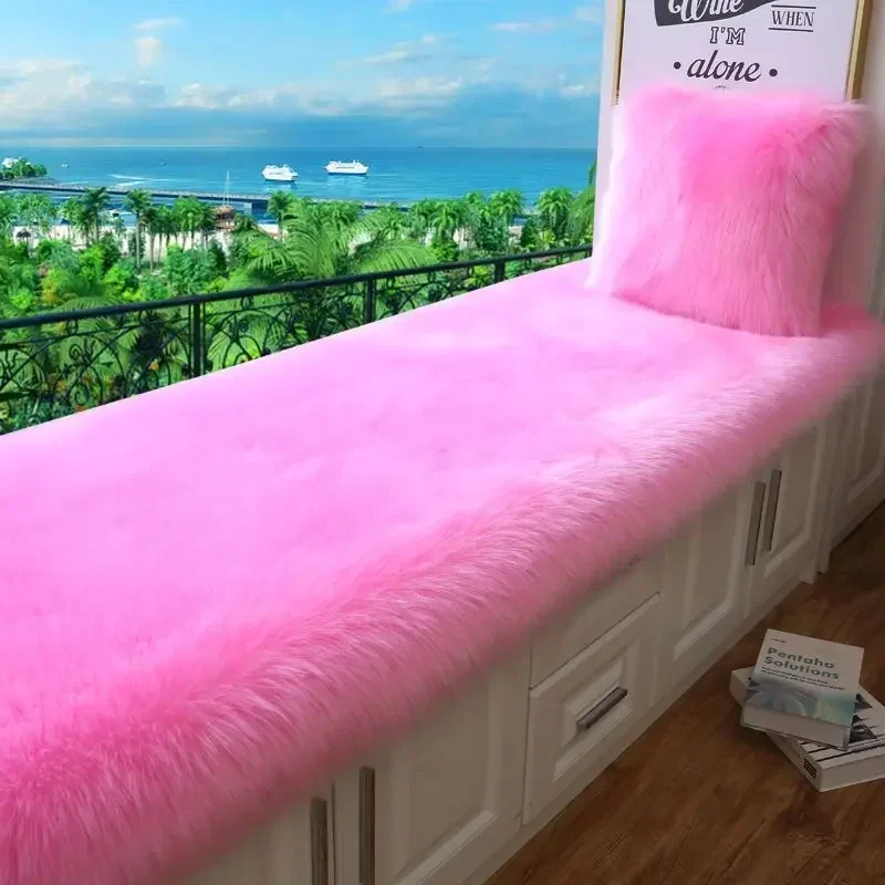 Hot Selling Window Mat, Plush Balcony Mat Window Sill Mat Carpet Thick Anti Slip Bedside Blanket Solid Plush Soft Cushion Chair 5