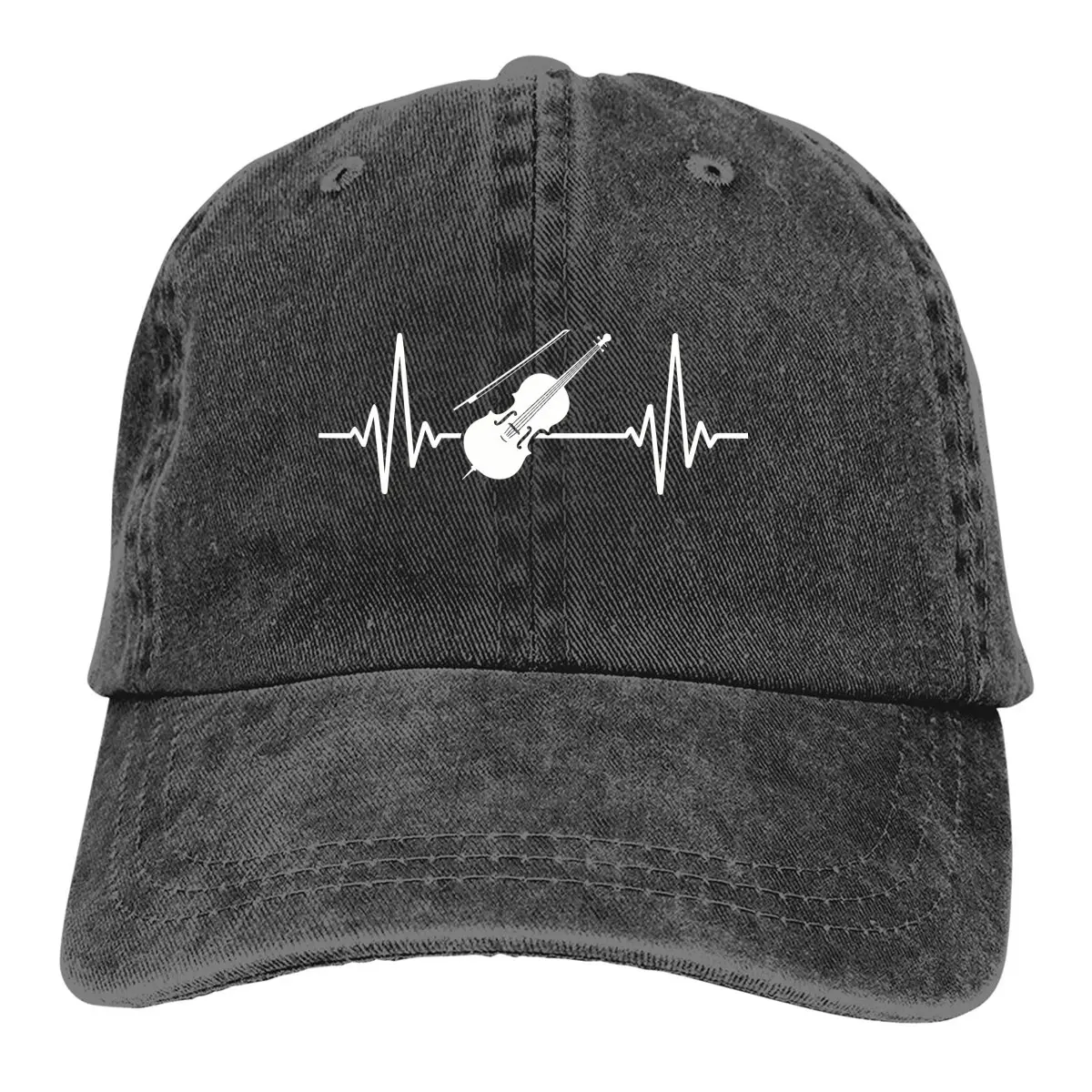 

Washed Men's Baseball Cap Cello Heartbeat Trucker Snapback Caps Dad Hat Guitar Lover Golf Hats