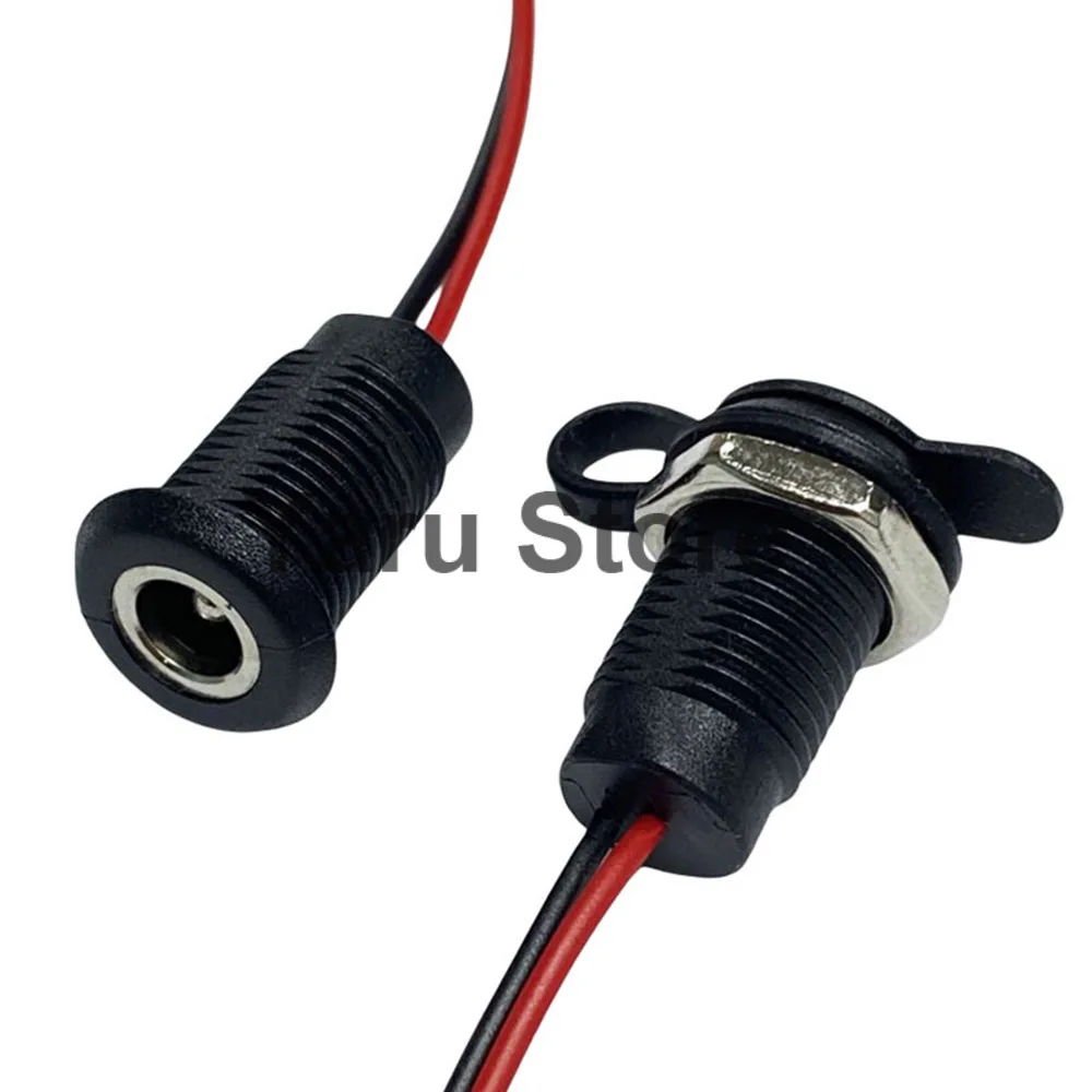DC 5.5 x 2.1mm 5521 소켓 DC 전원 공급 장치 잭 소켓 플러그 암 패널 마운트 커넥터 5.5 x 2.1mm PH 2.0 어댑터