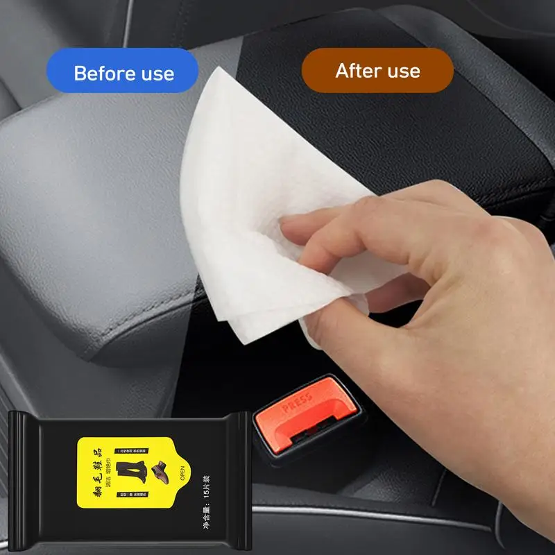 

15Pcs Leather Cleaner Wipes Shine Restorer Stain Remover Multifunctional Car Interior Cleaning Wet Wipe Dashboard Console