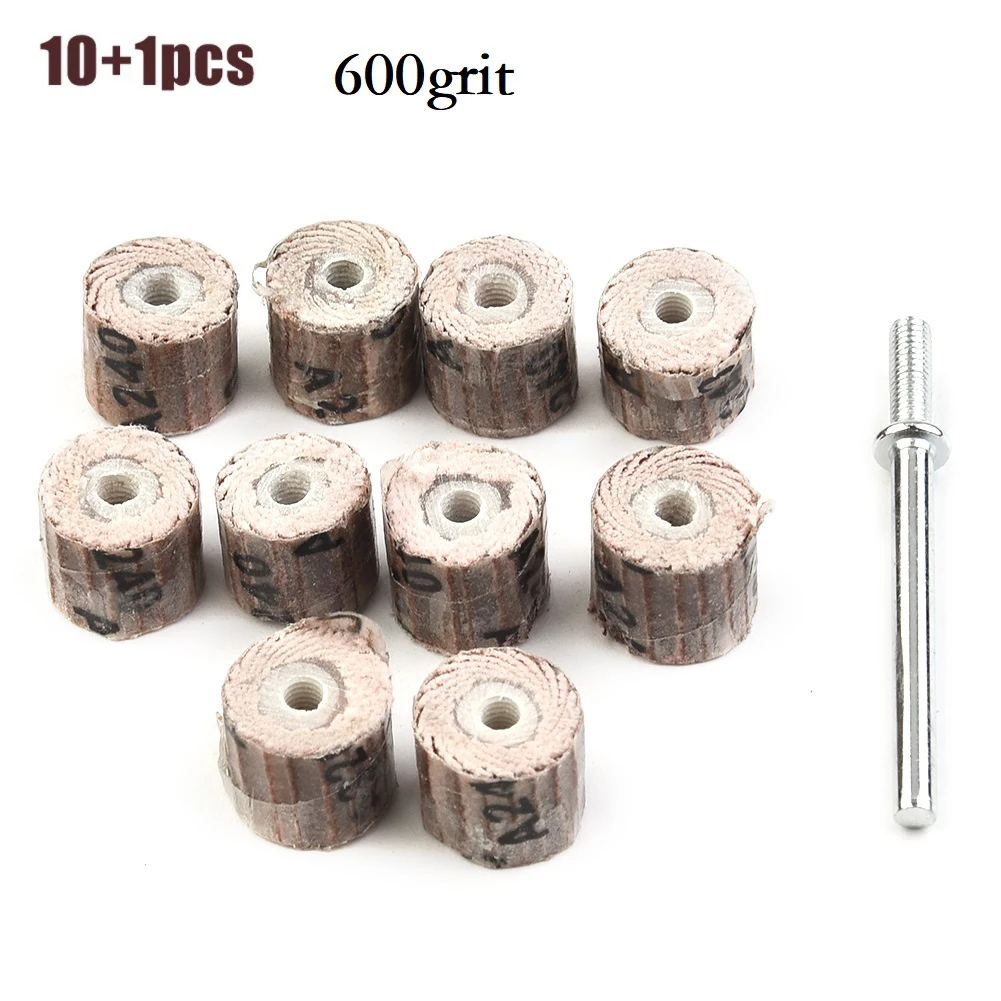 

80-600Grit Sanding Flap Set With 3mm Shank Grinding Wheel Head Sander Abrasive Tools Sandpaper Rust Removal For Dremel Tool