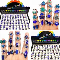 20/50/100pcs Wholesale Cute Animal Flower Mood Ring Child Temperatre Color Changing Charm Rings Grils Party Gifts 1