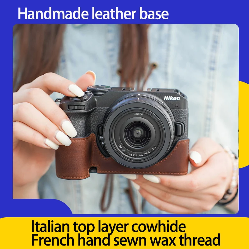 

Suitable for Nikon Z30 Handmade genuine leather Protective Case Z50 Camera Bag Zfc Leather Base Leather Case Protective Case