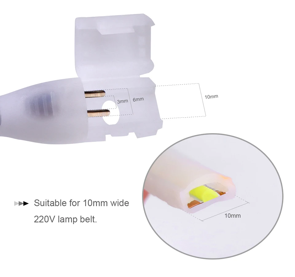 220V 110V COB LED Streifen EU Stecker US Stecker LED Licht Band Clip Zubehör – Detail 1