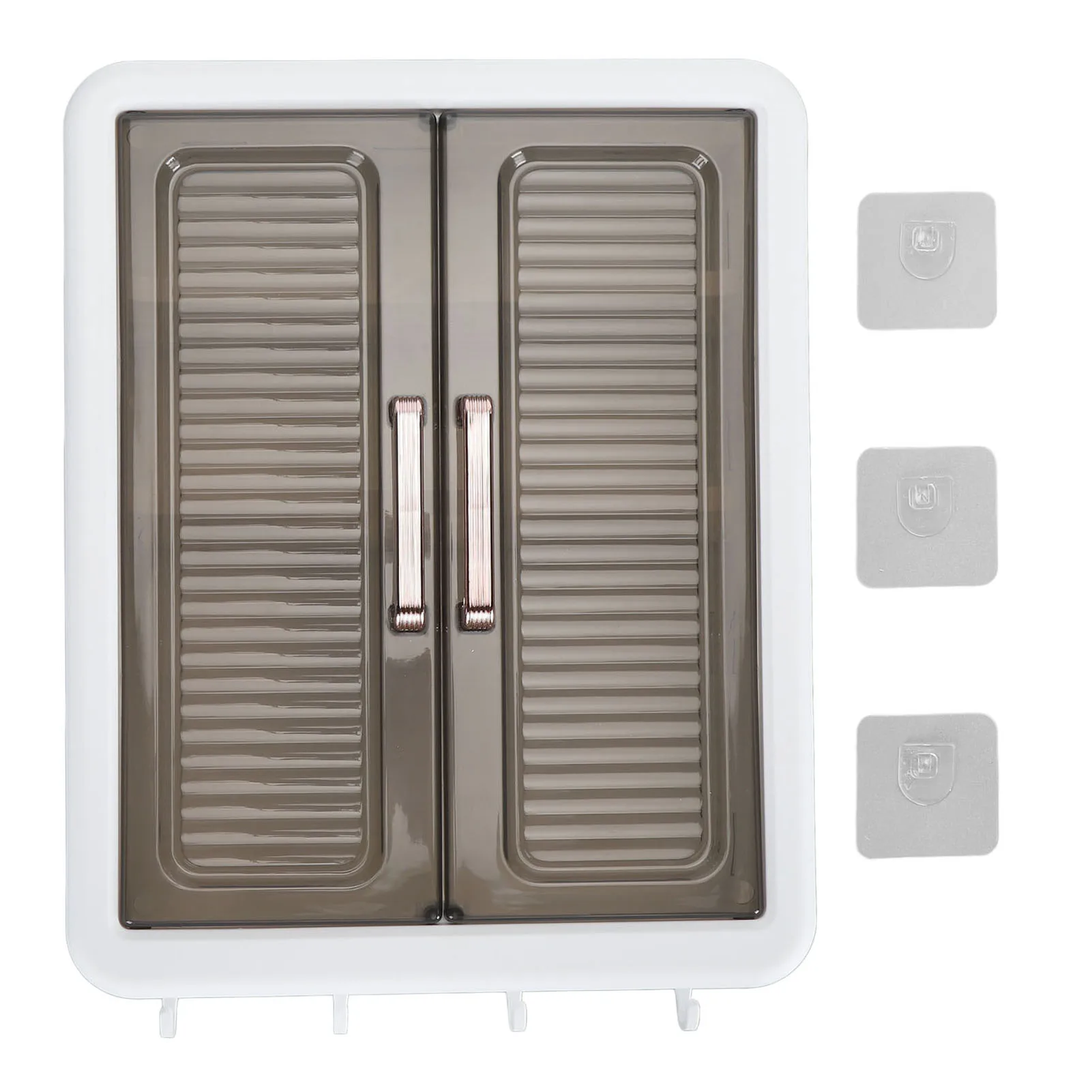 Bathroom Cabinet Wall Mounted Dustproof Double Door PP Cosmetics Wall Storage Cabinet Space Saving Multifunctional for Bedroom 6