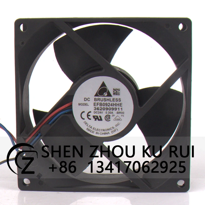 

EFB0924HHE Case Fan Dual Ball Bearing for DELTA 92x92x38mm 24V 0.30A 9CM Inverter Server Industrial Control Machine Cooling Fan