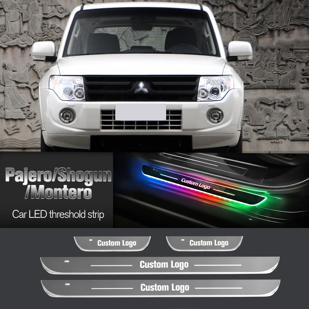 

Car Door Sill Light For Mitsubishi Pajero Shogun Montero Sport Customized Logo LED Welcome Threshold Pedal Lamp Accessories