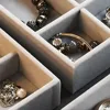 Velvet Acrylic Jewelry Organizer with 3 Drawers Stackable Display Storage Earrings Necklace Bracelets Box Holder Case for Women 4