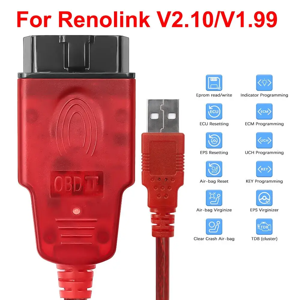 Renolink V2.10 Pour Renault Car OBD2 Diagnostic Auto Tool ECM UCH
