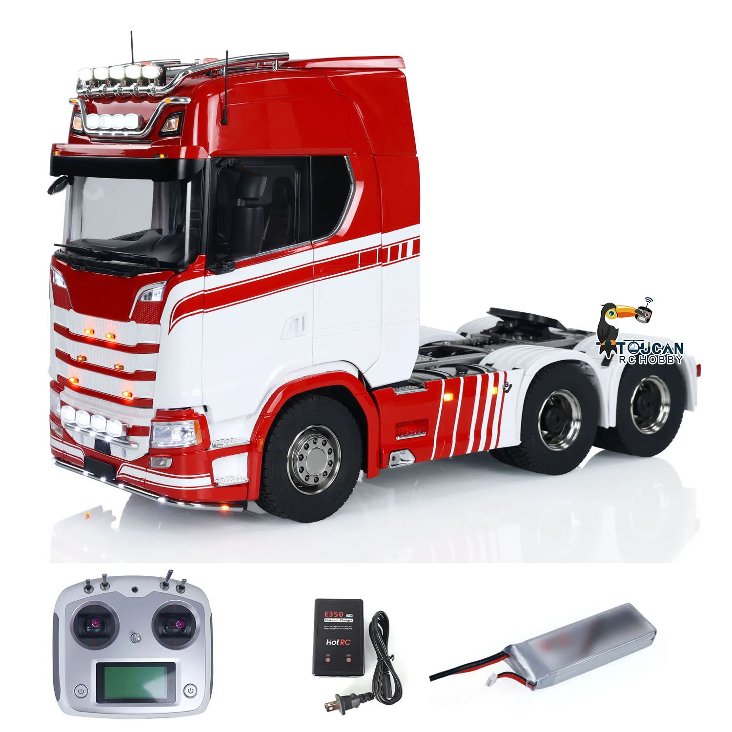 6x6 RTR 770S RC Tractor Truck 1/14 Metal Chassis 3-speed Car Remote Control Vehicle with Light Sound Smoking Customized RC Toys 3