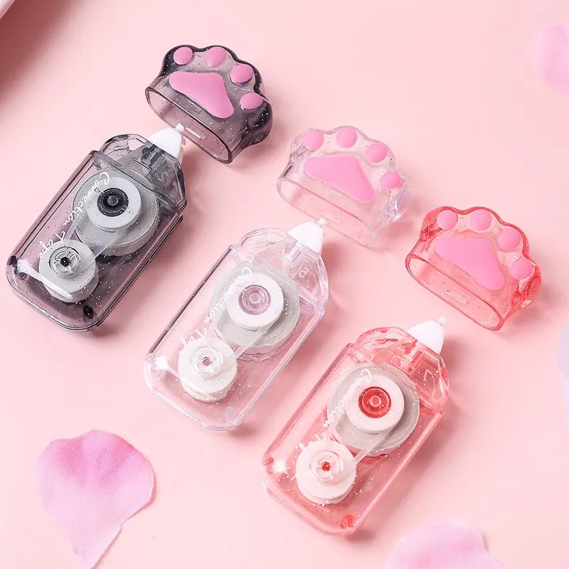 Correction Tape 3Pcs 6m Cat Claw Portable Large Capacity High Value Students Transparent Erasure