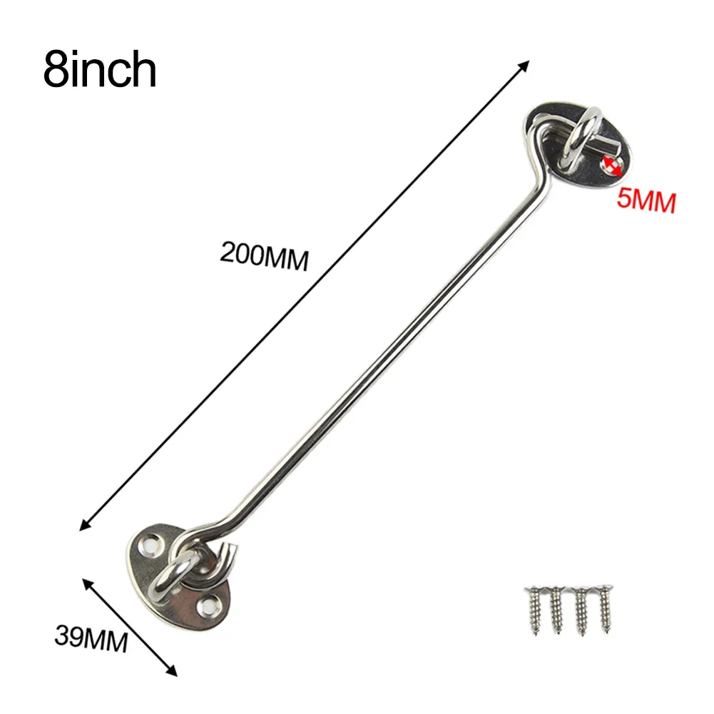Cabin Hook Eye Lock Cabin Hook And Eye Latch Lock door latch door lock cylinder Shed Gate Door Stainless Steel Catch Silent Holder With Screws