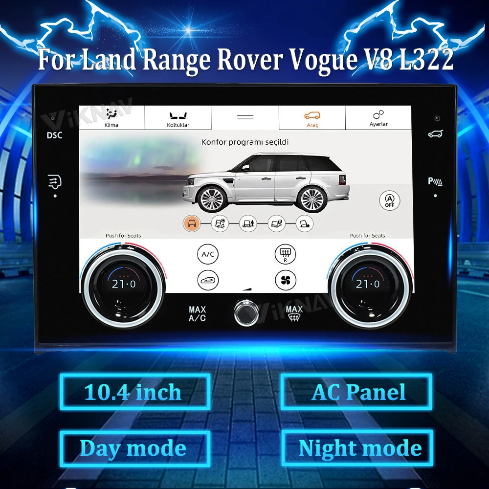 

Car Air Condition Control 10.4inch LCD Touch Screen For Land Range Rover Vogue V8 L322 2002-2012 Adjust seat heating