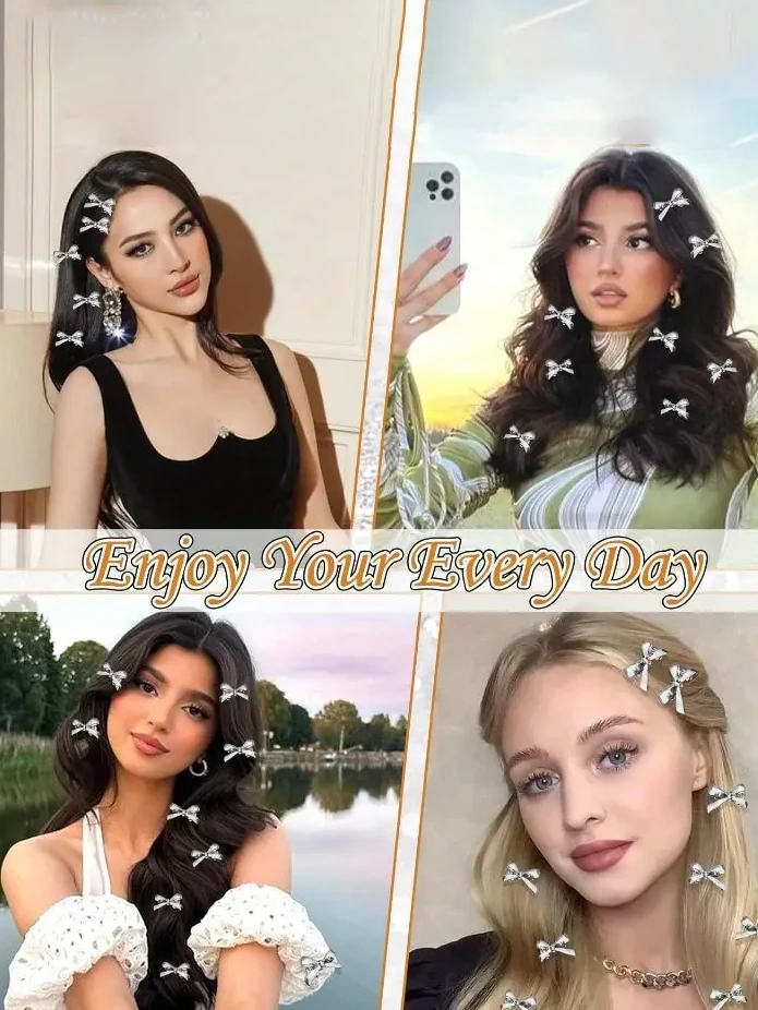 12 Stück Gold-Silber-Haarspange mit Metallschleife, kleine Größe des süßen und coolen Mädchens, Pony-Clip, Haarspange, Kantenclip, gebrochenes Haar-Accessoire – Detail 4