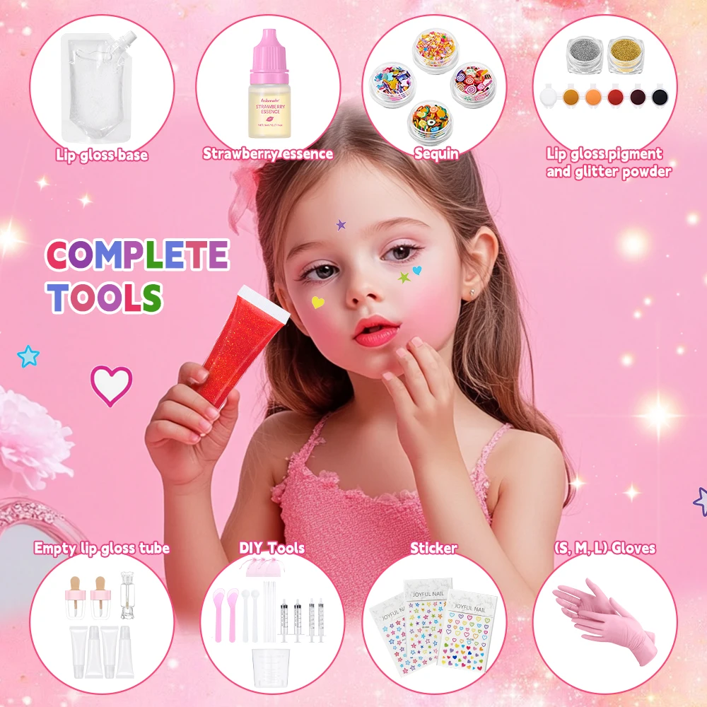 Lip Gloss Base Set Lip Gloss Making Kit Diy Kit Moisturizing Nourish for Girl Kids Gifts Pack Set Cosmetics