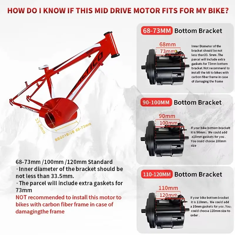 Bafang Motor 48V 52V 1000W BBSHD Electric Mid Drive Motor Electric Bicycle Ebike Conversion Kits With13AH 20AH Lithium Battery
