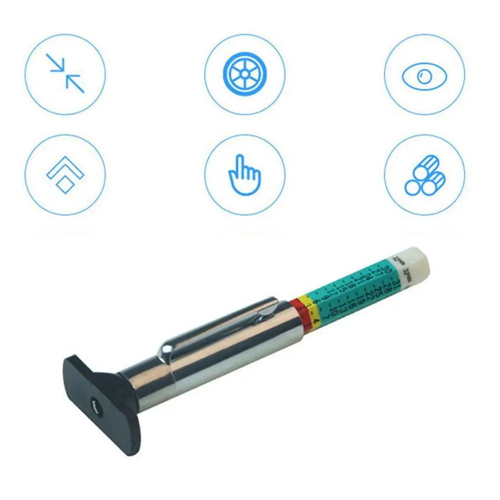 Tyre Tread Depth Gauge Car Tyre Tire Tread Depth Gauge Meter Auto Tire Wear Detection Measuring Pen Pen Color Coded Digital Caliper Monitoring System