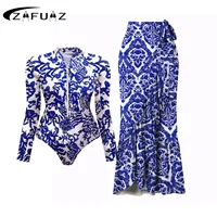 2024 Women's Swimsuit Long Sleeve Zip Surfing Suit One Piece Swimwear Female Vacation Beachwear Luxury Bathing Suit Bikini Dress