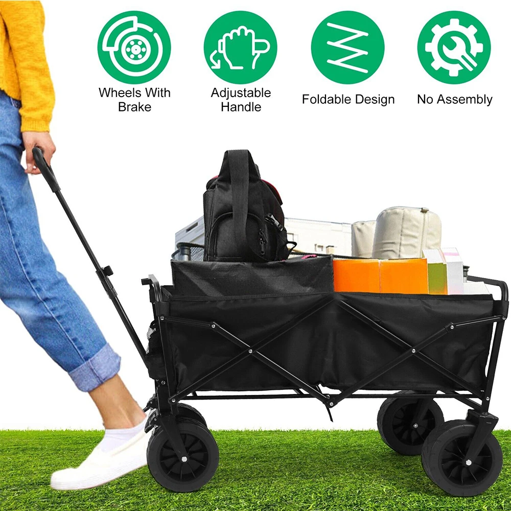 Large Capacity Collapsible Utility Wagon for Picnic Beach or Camping 2