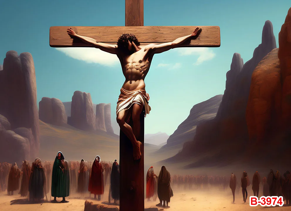 AOFOTO Fotohintergrund Jesus Christus Kreuz Ostern – 4,5 X 2,5 M, Vinyl, Für Studio, Feiern, Kirche & Dekoration