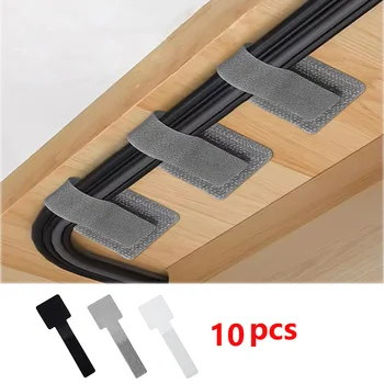 Reusable Cable Ties Fastening Wire Organizer Cord Rope Holder Self Adhesive Adjustable Cord Organizer Straps Desk Management