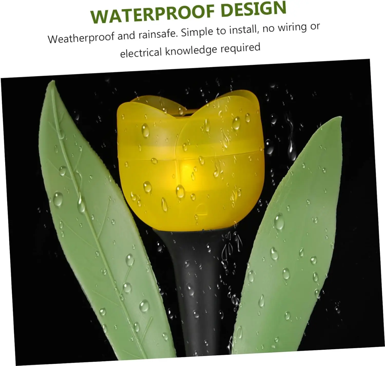 Solar LED Lights Outdoor Tulip Rose Flower Lamp