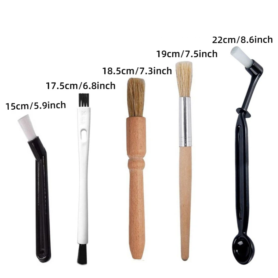 5-teiliges Espresso-Bürstenset - Holz-Kaffeemühlen- und Maschinenreinigungsbürste Nylon-Espresso-Reinigungsset für Kaffeeliebhaber – Detail 6