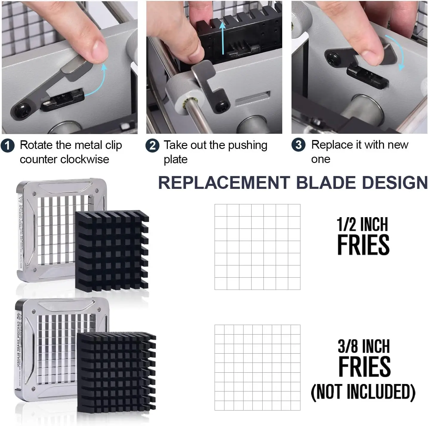 French Fry Cutter, Sopito Commercial Grade Potato Cutter with 1/2-Inch Blade Stainless Steel Perfect for Potatoes Carro 6