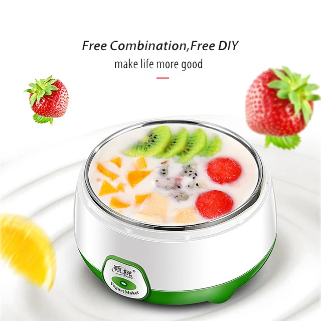 Mini yogurtiera Macchina automatica per yogurt Utensili per yogurt fai da te per la casa Elettrodomestici da cucina Serbatoio in acciaio inossidabile Rosa 3
