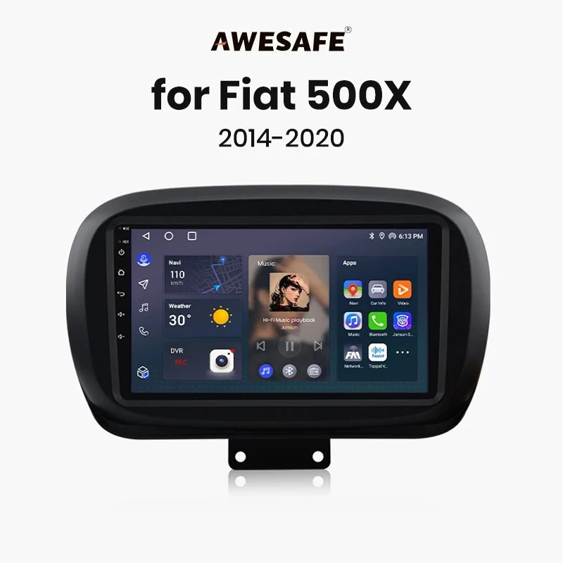 Awesafe V1 Ai Voice Wireless Carplay Android Auto Radio Per Fiat 500X 2014-2020 4G Car Multimedia Gps 2Din Autoradio