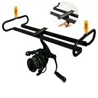 Fishing Reel Rack Ceiling Mount Spinning Reel Holder Storage Wood Cabin Garag 2