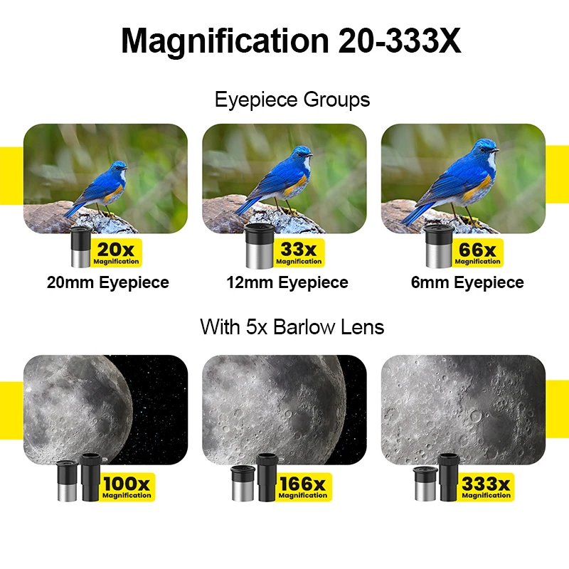 ALLFOCUS Astronomical Telescope with Phone Adapter Carry Bag High Power Telescop,Camping Tools,View Universe Moon Stars 6
