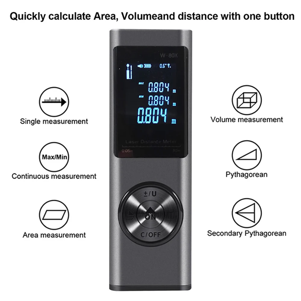 Digital Rangefinder Laser Distance Meter Module Ft/M/In 40M 60M 80M Distance Area Volume Continuous Laser Tape Trena Meter