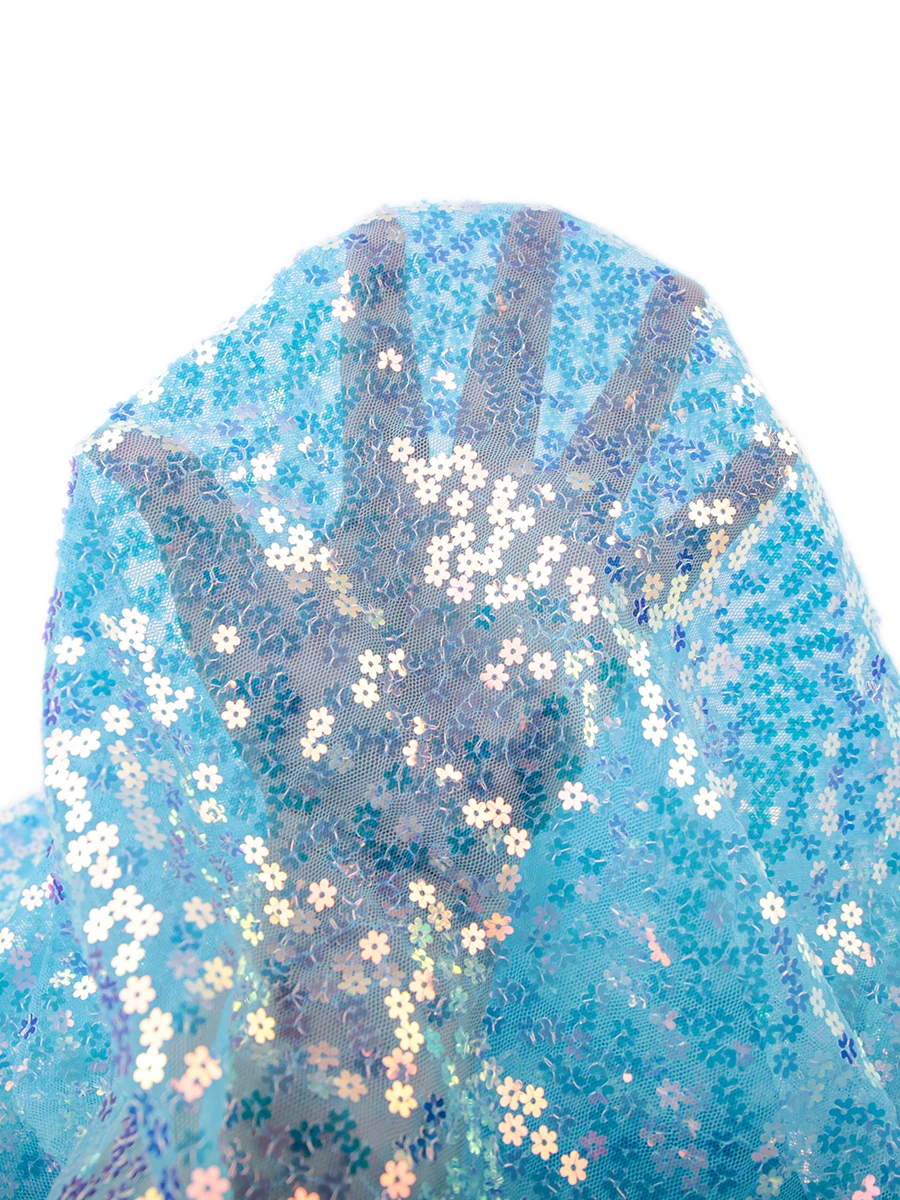 Wedding Decoration Small Plum Blossom Sequin Fabric Me Netting Baund ooting Stage Costume Material Home Sponge Pad