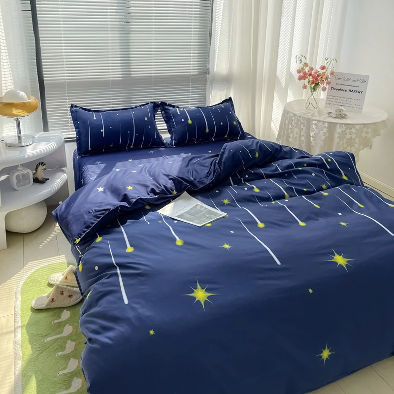 king comforter sets Fashion Solid Bedding Set with Sky Gradient Duvet Cover Set Quilt Cover Bed sheet Pillowcase Sets Full King Single Queen Size bed sheets Bedding Sets