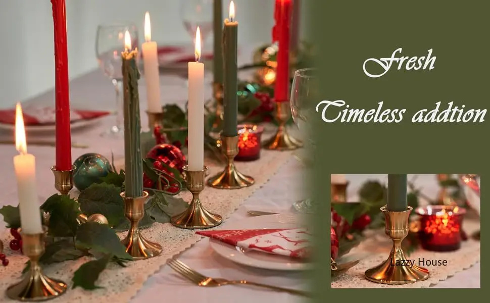 Description Picture 2 of item6pc Gold Candle Holder Set Candlestick Holders Vintage Home Decorations Room Decor Table Decoration and Accessories Home Decor