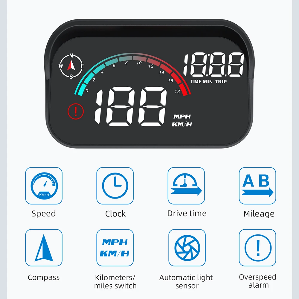 KINLANAO M22 HUD GPS Head Up Display Speed Windshield Projector Speedometer Alarm Travel distance Electronic Accesso head up display