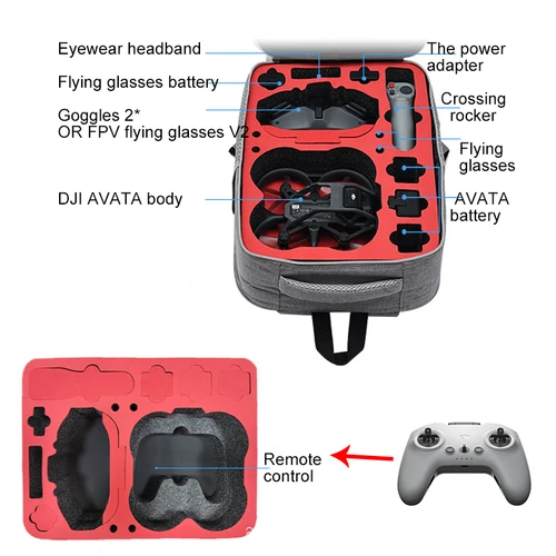 DJI 아바타 드론 보관 가방, 더블 숄더 플라잉 안경 보관 케이스, 블랙 3