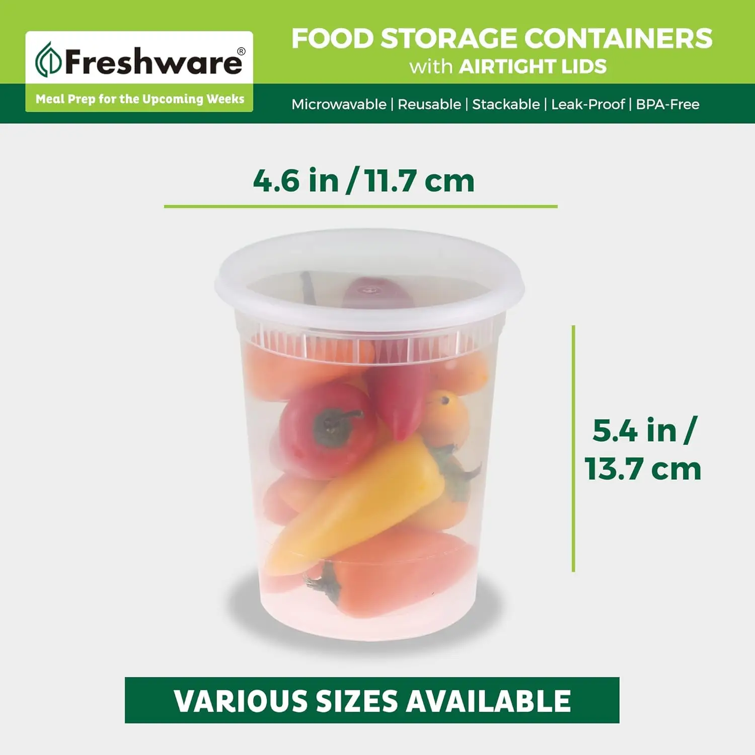 Food Storage Containers [24 Set] 32 oz Plastic Deli Containers with Lids, Slime, Soup, Meal Prep Containers | BPA Free